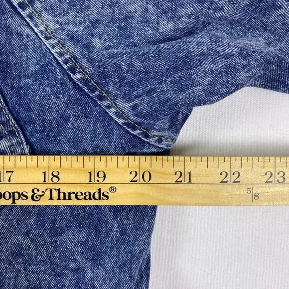 Vintage 90s Hooded Denim Jacket M/L | Stonewash Snap Front Festival Jacket Layer - Picture 16 of 16